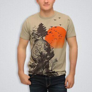 Gildan Junk Food The Hangover Alan Human Tree Graphic T-Shirt Beige Men's Large